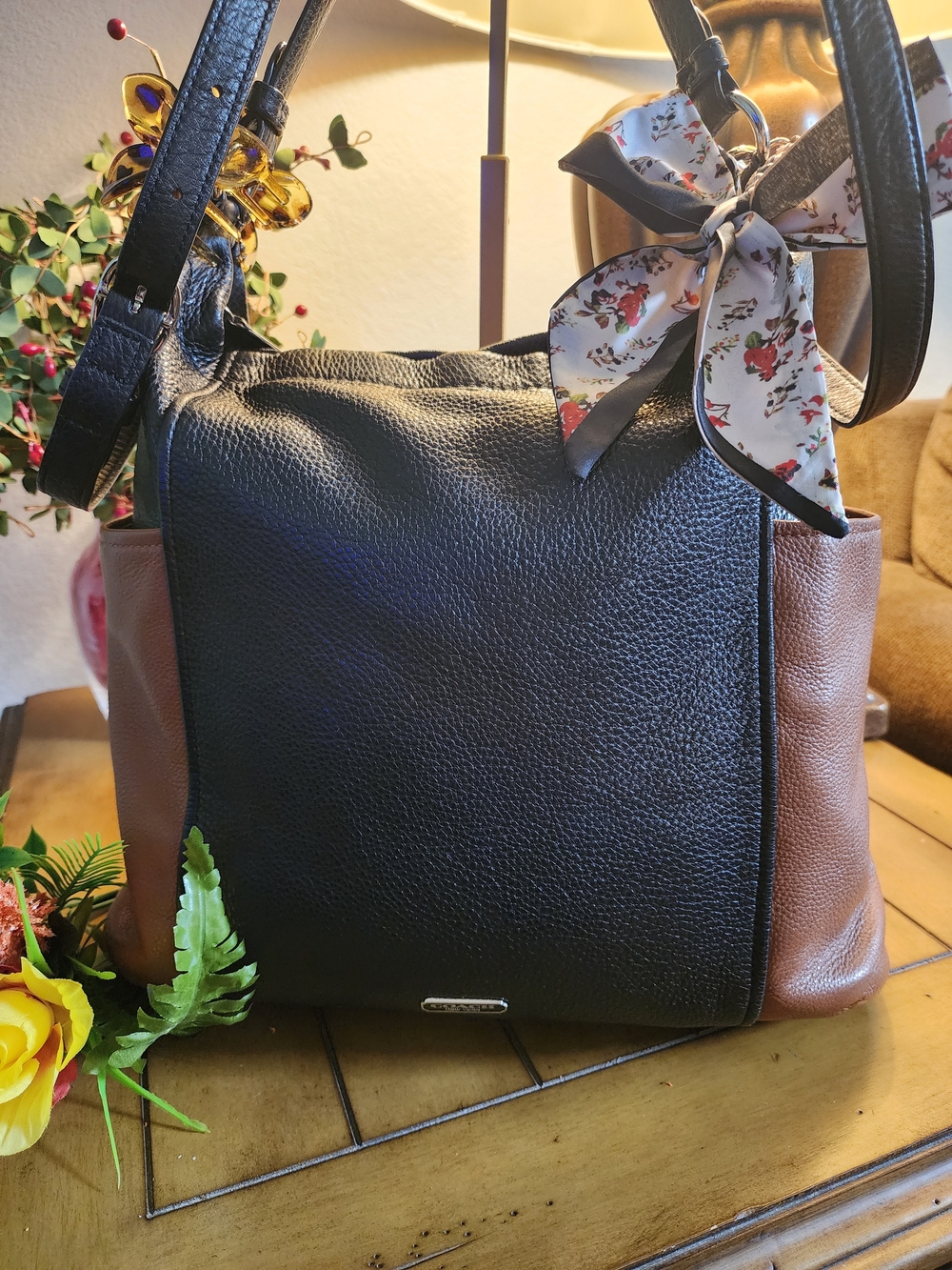 Coach Park Colorblock Two-Tone Leather Hobo Crossbody Bag